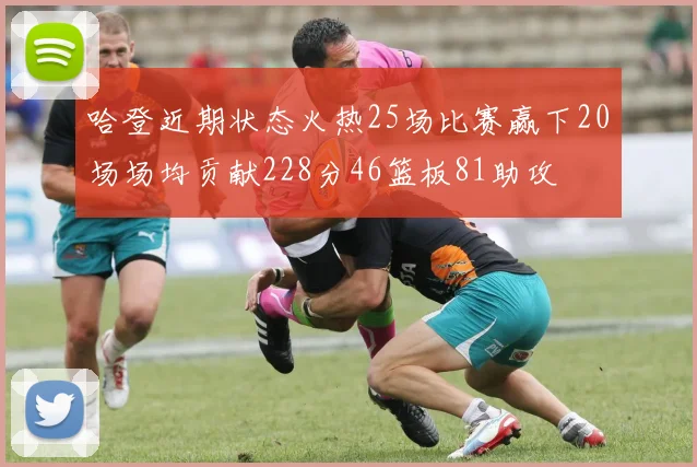 哈登近期状态火热25场比赛赢下20场场均贡献228分46篮板81助攻